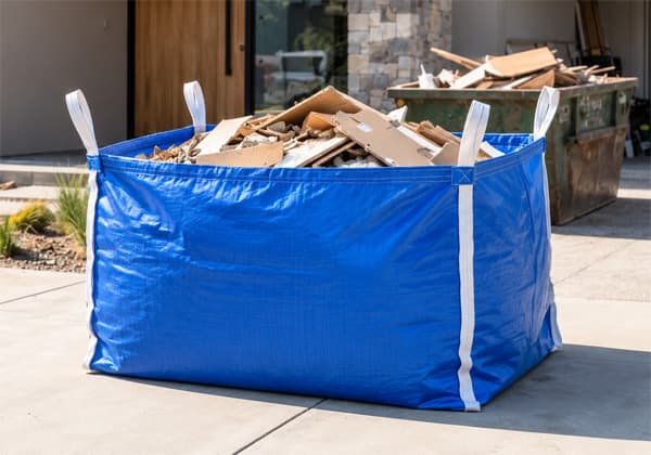 Open-top dumpster and skip bag for construction and yard waste
