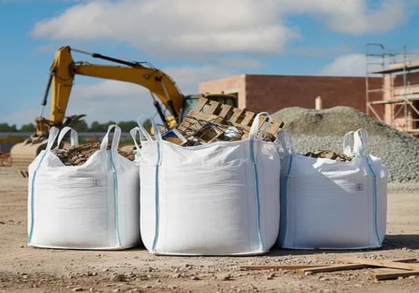 FIBC bulk bag filled with sand and aggregates