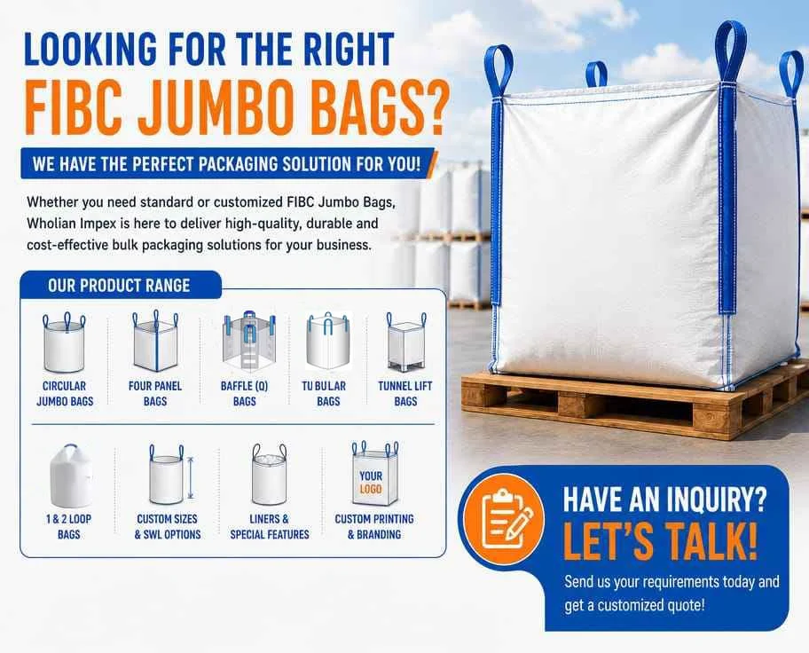 FIBC selection compass diagram showing how to choose bag construction, inlet and outlet configuration, and electrostatic zoning for each material and handling chain